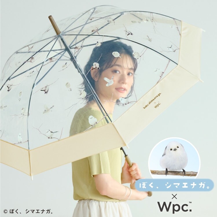 花柄 塩化ビニール樹脂 ＆ スチール枠 電気の傘 シェード部分のみ 希少 レア Wpc.】［ビニール傘］やなぎさわごう×Wpc. シマエナガアンブレラ