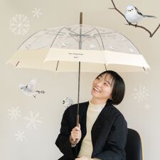 【Wpc.】［ビニール傘］やなぎさわごう×Wpc. シマエナガアンブレラ 長傘 ジャンプ傘