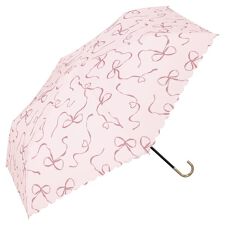 【Wpc.】雨傘 ハートリボン ミニ 折りたたみ傘 レディース 折りたたみ