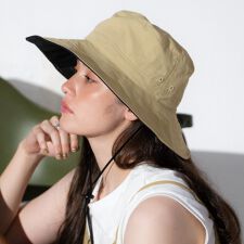 【Wpc.】帽子 UVカット 接触冷感 つば広サファリハット 遮光率100％ 撥水 かぶる日傘