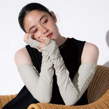 【Wpc.】UVカット 接触冷感 親指付き アームカバー ロング丈 おしゃれ レディース