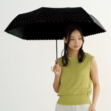 【Wpc.】日傘 遮光ドットフラワーポイント ミニ 大きい 完全遮光 遮熱 晴雨兼用 折りたたみ傘