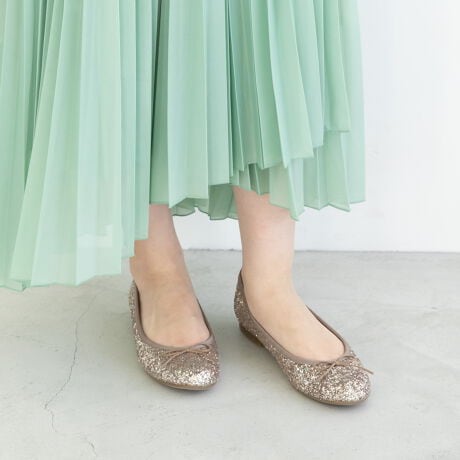 結婚式にも 21 5cm 26cm グリッターラウンドトゥバレエシューズ B1609 ラウナレア Launa Lea B1609 ファッション通販 マルイウェブチャネル