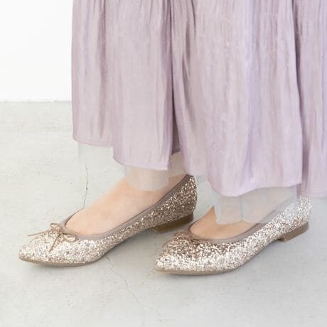 結婚式にも 21 5cm 26cm グリッターポインテットトゥバレエシューズ B4609 ラウナレア Launa Lea B4609 ファッション通販 マルイウェブチャネル