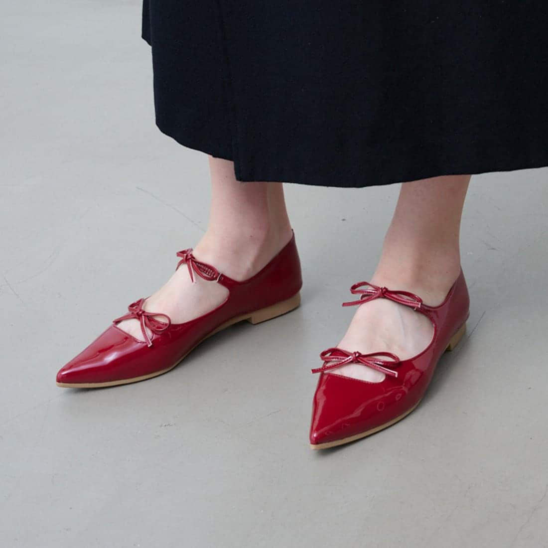 ラウナレア（Launa lea）/【25秋冬新カラー】ダブルリボンメリージェーンフラットパンプス(0589) 25秋冬新カラー】ダブルリボンメリージェーンフラットパンプス(0589