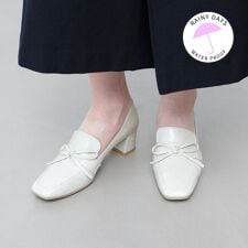 ◇レイン対応◇通勤用にも! リボンチャンキーヒールパンプス(R9008)