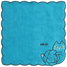 アナスイ　タオルハンカチ　薔薇＆ネコ刺繍　【ANNA SUI】
