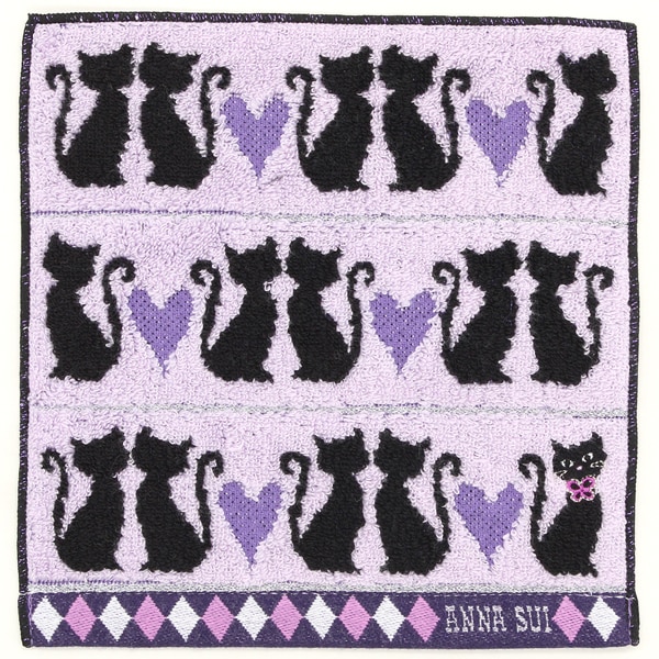 アナスイ ミニ タオルハンカチ（cm）キャット&ハート 【ANNA SUI