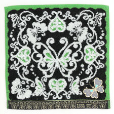 アナスイ　タオルハンカチ　バタフライ&ハート　【ANNA SUI】