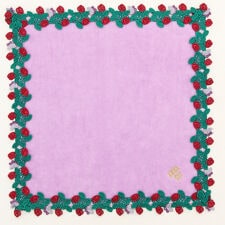 アナスイ　大判　タオルハンカチ（cm）ラウンドレース　ローズ柄　【ANNA SUI】