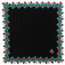 アナスイ　大判　タオルハンカチ（cm）ラウンドレース　ローズ柄　【ANNA SUI】