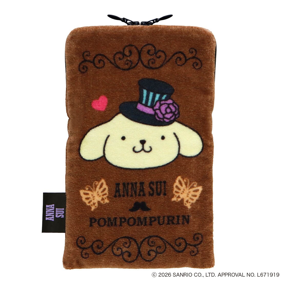 アナ スイ×ポムポムプリン ファスナー付きタオル 【アナスイ ANNA SUI