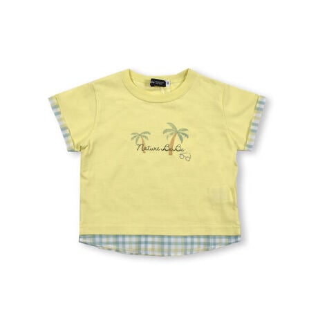手書き イラスト 風 ヤシの木 サングラス チェック ドッキング ｔシャツ ８０ １００ｃｍ ベベ Bebe 1135 ファッション通販 マルイウェブチャネル