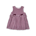 お揃い 】 ベロア 千鳥 柄 フリル リボン ワンピース ベビー （80  