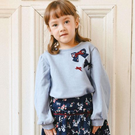 裏毛リボンパッチトレーナー(90～150cm) | ベベ(BeBe) | マルイウェブ  