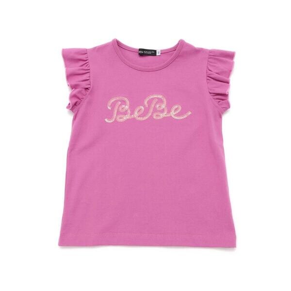 オーロラスパンコールロゴフリル袖Tシャツ(100~160cm)