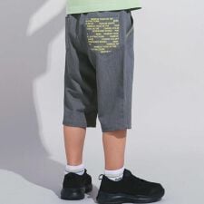 【WEB限定】ツイルストレッチポケットロゴプリントハーフパンツ(100~140cm)