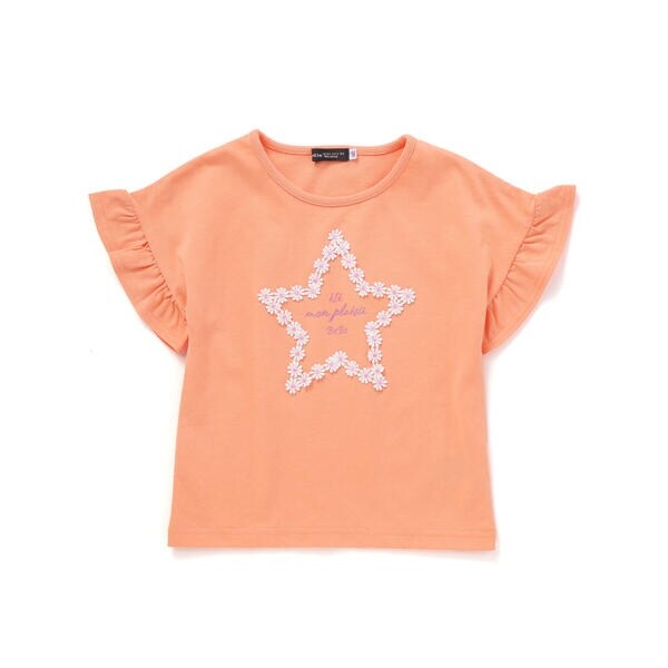 【WEB限定】お花レース星フリル天竺半袖Tシャツ(100~140cm)