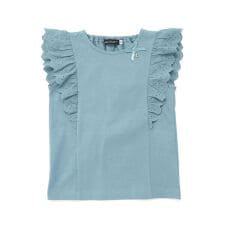 肩フリルレース天竺ノースリーブTシャツ(90~150cm)