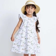 【お揃い】ブローニュプリントローンフレアワンピース(80~150cm)