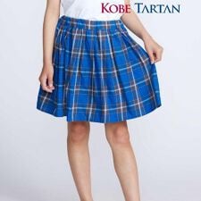 【お揃い】【神戸タータン×BeBe】チェックギャザーインナーパンツ付きスカート(90~160cm)