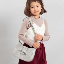 レザー調リボンフラップベルト付きショルダーバッグ