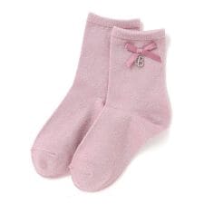 チャーム付きリボンラメクルーソックス(11~24cm)