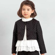 【お揃い】エトワールシャイニードットクロップドジャケット(100~150cm)