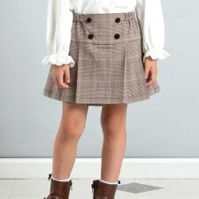 【お揃い】グレンチェックプリーツスカート風ショートパンツ(90~160cm)