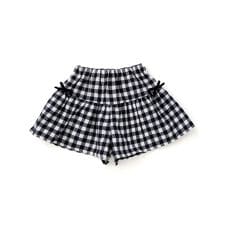 【お揃い】ネルギンガムチェックギャザーキュロットパンツ(80~100cm)