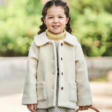 ベベ(BeBe)の丸襟ボアショートコート(90~150cm)