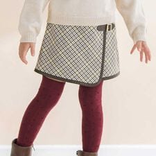 【お揃い】TRチェックパイピングラップスカート風ショートパンツ(100~150cm)