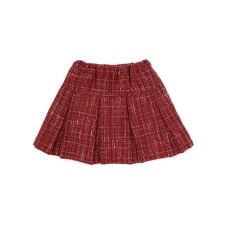 【お揃い】エタンセルラメツイードインナーパンツ付プリーツスカート(90~150cm)