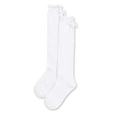 バックリボン透かし編みハイソックス(15~24cm)