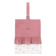 花柄切り替えフリルシューズバッグ