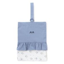 花柄切り替えフリルシューズバッグ