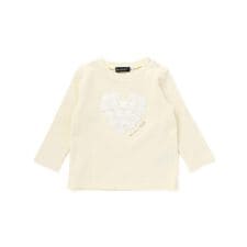 ハートレースモチーフ針抜き長袖Tシャツ(80~100cm)