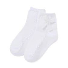 リボンモチーフケーブルラインクルーソックス(11~24cm)