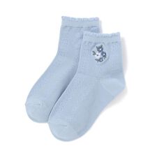 フラワー刺しゅう透かし編みクルーソックス(11~24cm)