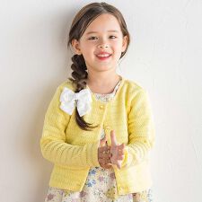 クロシェ風ニット長袖カーディガン(100~150cm)