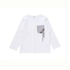 【抗菌防臭・UVカット】タフタポケットロゴプリント天竺長袖Tシャツ(90~130cm)