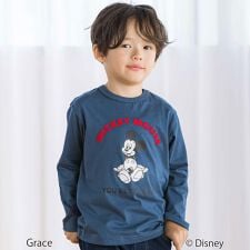 【Disney(ディズニー)】プリント天竺長袖Tシャツ(90~130cm)