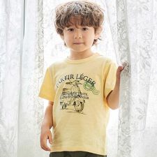 スラブ天竺乗り物スケッチ半袖Tシャツ(80~140cm)