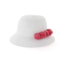 【アジャスター付】【お揃い】ラフィアポンポンペーパーブレードハット(48~56cm)