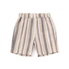 【お揃い】リネン調マルチストライプハーフパンツ(80~100cm)