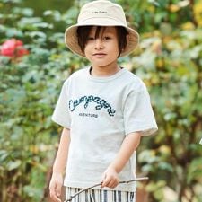 コード刺しゅうロゴ天竺半袖Tシャツ(90~160cm)