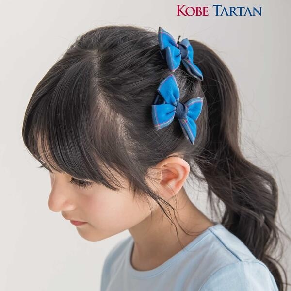 お揃い】【神戸タータン×BeBe】チェックリボンヘアクリップ | ベベ