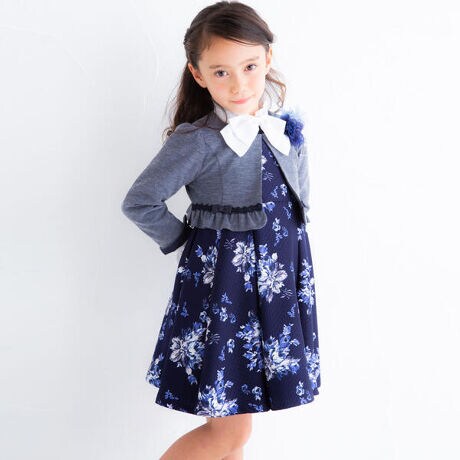 日本製 ローズ ブーケ プリント カバリエレ アズーロ ワンピース １１０ｃｍ １３０ｃｍ ベベ Bebe 1101 500 ファッション通販 マルイウェブチャネル