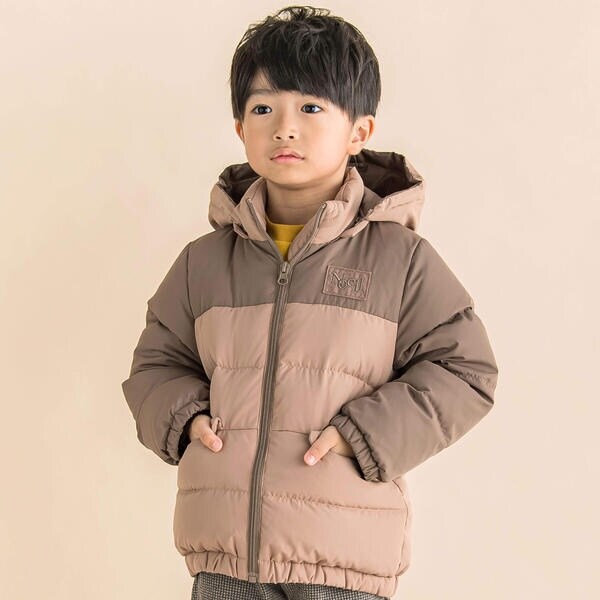 タフタ配色ダウンジャケット(90~130cm) | ノイユ エーム ベベ(Noeil