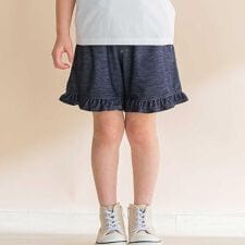 【お揃い】デニムニット裾フリルショートパンツ(80~130cm)